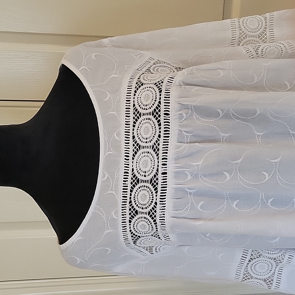 Westport White Crochet-Trim Peasant Top - Picture 11 of 12